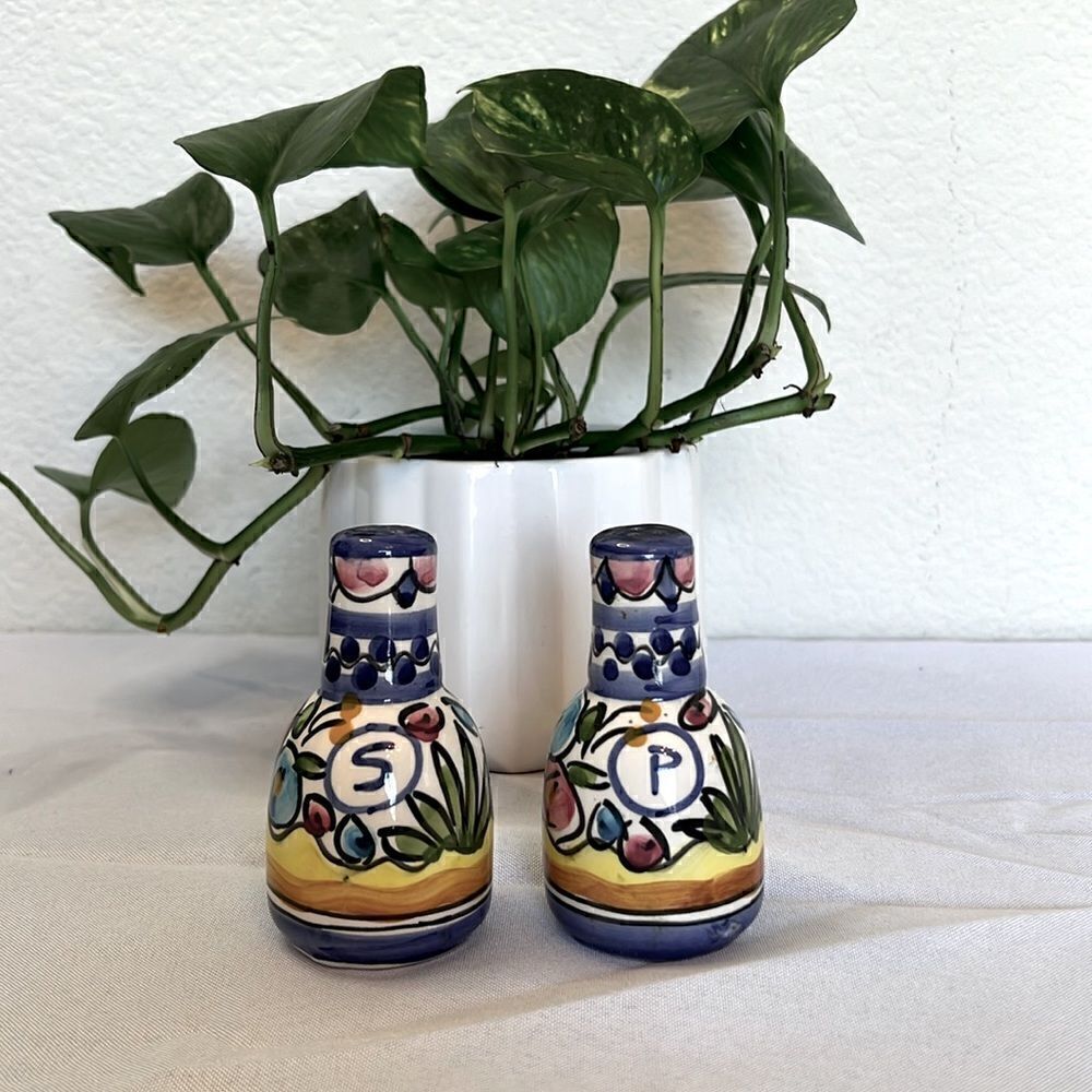 Vintage Hand-Painted Ceramic Salt and Pepper Shakers